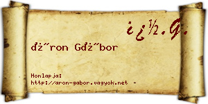 Áron Gábor névjegykártya