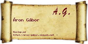 Áron Gábor névjegykártya